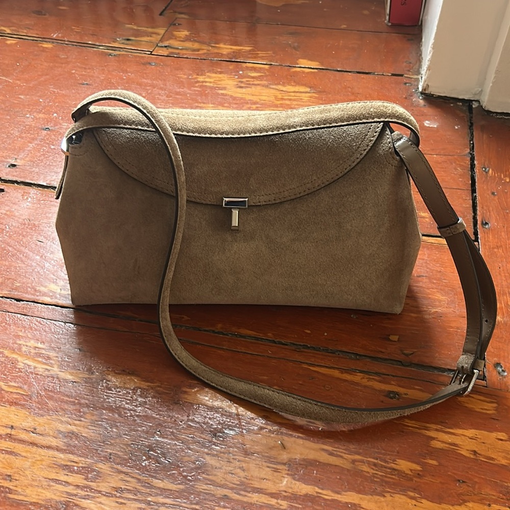 Toteme T lock suede top handle bag - Picture 8 of 9